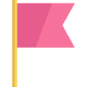 Blondy création de coussins personnalisables icone drapeau rose pour annoncer l'adresse postale