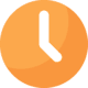 Blondy création de coussins personnalisables icone horloge orange pour annoncer les horaires